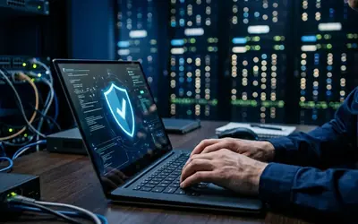 WordPress development on laptop