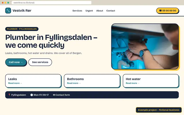 After: website for Vestvik Rør (fictional)